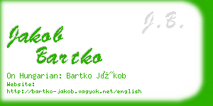 jakob bartko business card